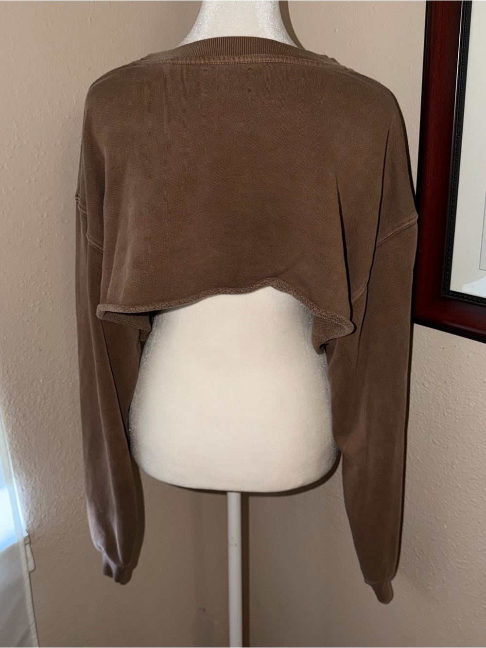 Joah Brown Crop Crewneck Sweatshirt - Picture 4 of 5
